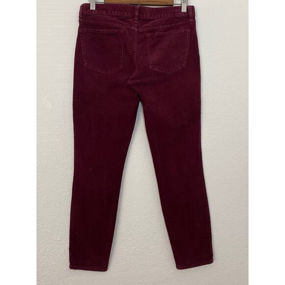 J. Crew Toothpick Size 27 Ankle Burgundy Corduroy Pants Slim Straight Casual - Picture 4 of 9